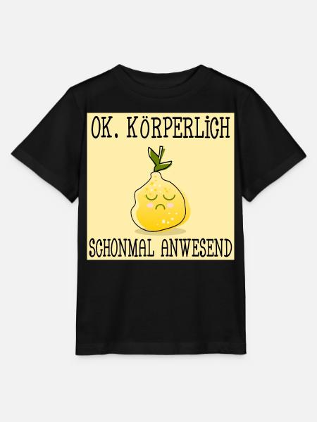 STIMMUNG ZITRONE - KÖRPERLICHE ANWESENHEIT - Stanley/Stella Kinder T-Shirt MINI CREATOR - Schwarz