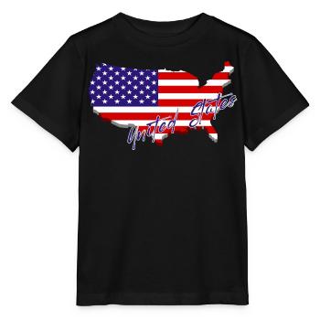 Map of the United States, American Pride - Stanley/Stella MINI CREATOR Kids’ T-Shirt - black - Front - Mikhail (115cm)