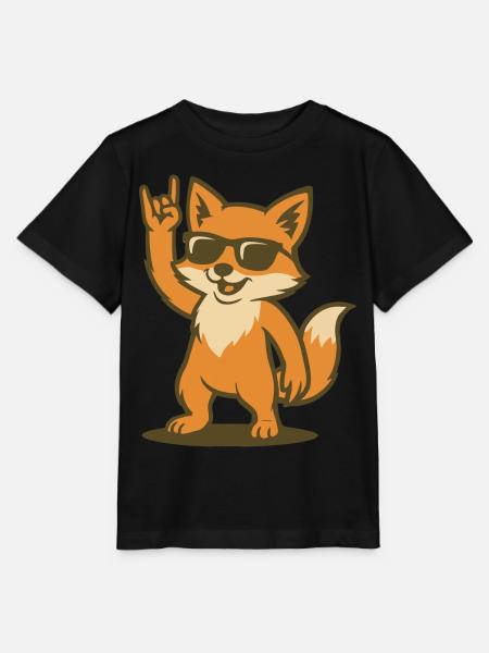 Fox on Fire - Stanley/Stella Kinder T-Shirt MINI CREATOR - Schwarz