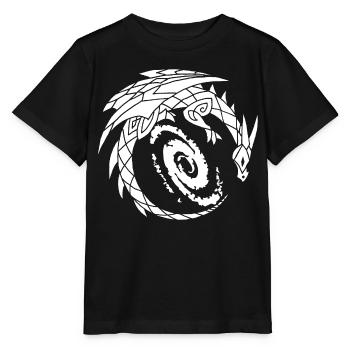 Dragon et galaxie - T-shirt bio MINI CREATOR Stanley/Stella Enfant - noir - Devant - Mikhail (115cm)