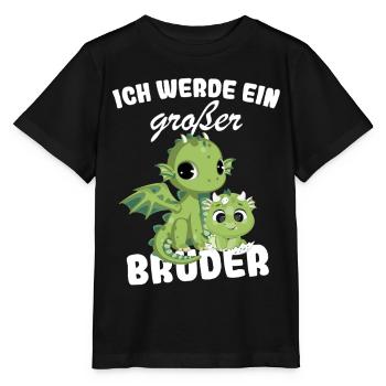 Nachwuchs Verkünden | Ich Werde Großer Bruder 2027 - Stanley/Stella Kinder T-Shirt MINI CREATOR  - Schwarz - Vorne - Mikhail (115cm)