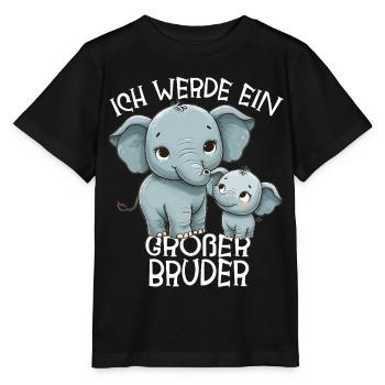 Nachwuchs Verkünden | Ich Werde Großer Bruder 2027 - Stanley/Stella Kinder T-Shirt MINI CREATOR  - Schwarz - Vorne - Mikhail (115cm)