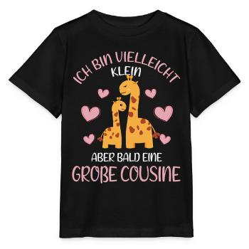 Je serai peut-être petit, mais bientôt grand cousin - T-shirt bio MINI CREATOR Stanley/Stella Enfant - noir - Devant - Mikhail (115cm)