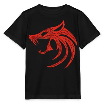 Loup démoniaque rouge - T-shirt bio MINI CREATOR Stanley/Stella Enfant - noir - Devant - Mikhail (115cm)