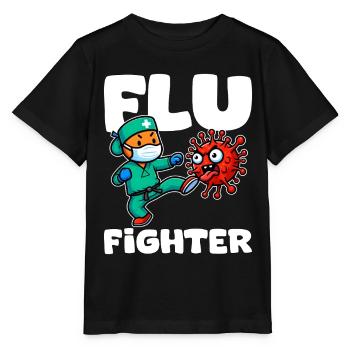 COMBATTANT DE LA GRIPPE - CADEAU INFIRMIÈRE - T-shirt bio MINI CREATOR Stanley/Stella Enfant - noir - Devant - Mikhail (115cm)
