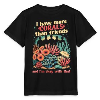 Coral Farming More Corals Than Friends - Stanley/Stella MINI CREATOR Kids’ T-Shirt - black - Front - Mikhail (115cm)