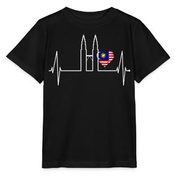 Kuala Lumpur Skyline Heartbeat Malaisie Amour KLCC - T-shirt bio MINI CREATOR Stanley/Stella Enfant - noir - Devant - Mikhail (115cm)