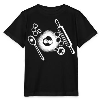 Dessin des ingrédients de cuisson - T-shirt bio MINI CREATOR Stanley/Stella Enfant - noir - Devant - Mikhail (115cm)