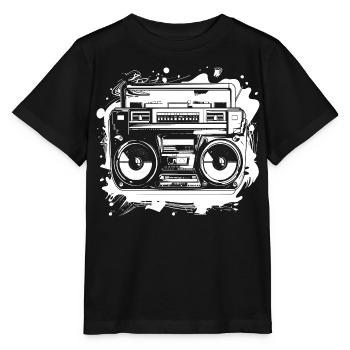 Dessin de musique hip hop - T-shirt bio MINI CREATOR Stanley/Stella Enfant - noir - Devant - Mikhail (115cm)