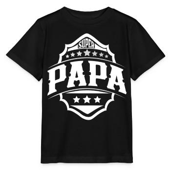 Super Papa Vater Vatertag - Stanley/Stella Kinder T-Shirt MINI CREATOR  - Schwarz - Vorne - Mikhail (115cm)
