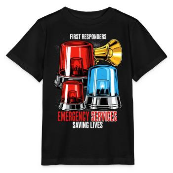 Sirenen Klänge Ersthelfer Notdienst - Stanley/Stella Kinder T-Shirt MINI CREATOR  - Schwarz - Vorne - Mikhail (115cm)
