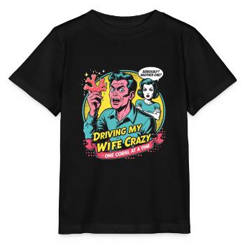 Reproduction de corail Éleveur de corail, un corail à la fois - T-shirt bio MINI CREATOR Stanley/Stella Enfant - noir - Devant - Mikhail (115cm)