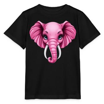 süßer pink rosa Elefant :) - Stanley/Stella Kinder T-Shirt MINI CREATOR  - Schwarz - Vorne - Mikhail (115cm)