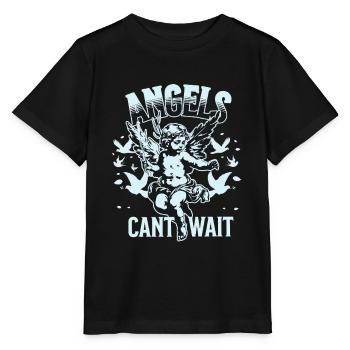 T-shirt Angel Unisexe Angels Can’t Wait VintageTee - T-shirt bio MINI CREATOR Stanley/Stella Enfant - noir - Devant - Mikhail (115cm)