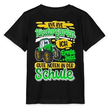 Einschulung Schulkind Traktor - Stanley/Stella Kinder T-Shirt MINI CREATOR  - Schwarz - Vorne - Mikhail (115cm)