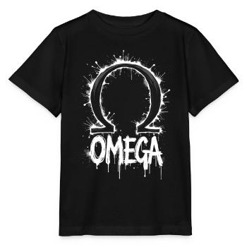 Omega Symbol Splash - Stanley/Stella Kinder T-Shirt MINI CREATOR  - Schwarz - Vorne - Mikhail (115cm)