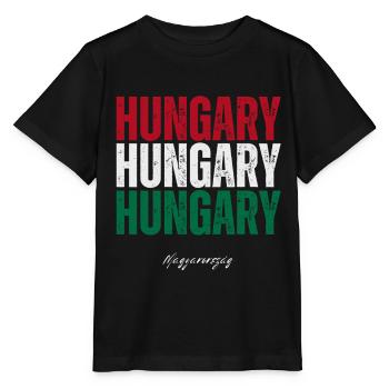Ungarischer Stolz, ich liebe Ungarn - Stanley/Stella Kinder T-Shirt MINI CREATOR  - Schwarz - Vorne - Mikhail (115cm)