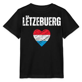 Ich liebe Luxemburg, die Flagge von Luxemburg - Stanley/Stella Kinder T-Shirt MINI CREATOR  - Schwarz - Vorne - Mikhail (115cm)