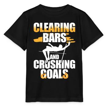 Stabhochsprung Clearing Bars Crushing Goals - Stanley/Stella Kinder T-Shirt MINI CREATOR  - Schwarz - Vorne - Mikhail (115cm)