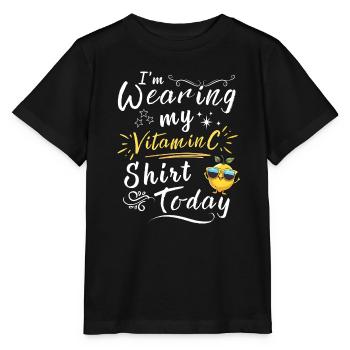 Fun Lemon I'm Wearing My Vitamin C Shirt Today - Stanley/Stella MINI CREATOR Kids’ T-Shirt - black - Front - Mikhail (115cm)