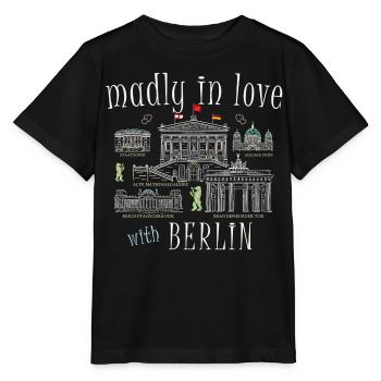 Berlin, Dessin À La Main - T-shirt bio MINI CREATOR Stanley/Stella Enfant - noir - Devant - Mikhail (115cm)
