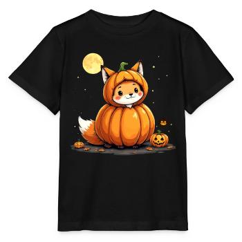 Kürbisfuchs Spuk yip! - Stanley/Stella Kinder T-Shirt MINI CREATOR  - Schwarz - Vorne - Mikhail (115cm)