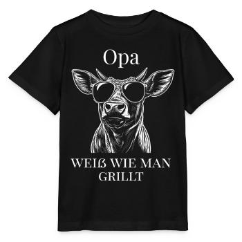 Opa weiß, wie man grillt – Kult für den Rost - Stanley/Stella Kinder T-Shirt MINI CREATOR  - Schwarz - Vorne - Mikhail (115cm)