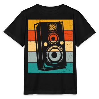 Haut-parleur rétro - T-shirt bio MINI CREATOR Stanley/Stella Enfant - noir - Devant - Mikhail (115cm)