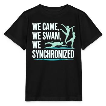 Wir kamen, wir schwammen, wir synchronschwimmen Design - Stanley/Stella Kinder T-Shirt MINI CREATOR  - Schwarz - Vorne - Mikhail (115cm)
