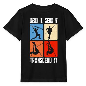 Stabhochsprung Bend it send it transcend it - Stanley/Stella Kinder T-Shirt MINI CREATOR  - Schwarz - Vorne - Mikhail (115cm)