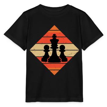 Retro Vintage Chess - Stanley/Stella Kinder T-Shirt MINI CREATOR  - Schwarz - Vorne - Mikhail (115cm)