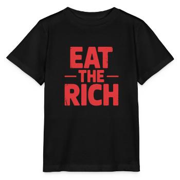 Mangez les riches – Design socialisme amusant - T-shirt bio MINI CREATOR Stanley/Stella Enfant - noir - Devant - Mikhail (115cm)