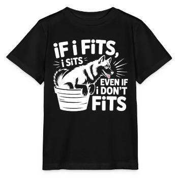 Wenn ich passe, sitze ich Husky Lustiges Hundezitat - Stanley/Stella Kinder T-Shirt MINI CREATOR  - Schwarz - Vorne - Mikhail (115cm)