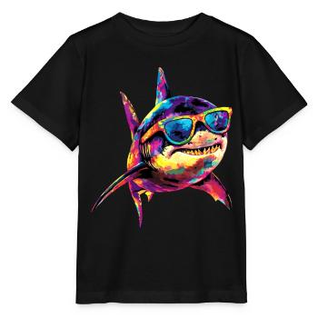 requin requin tigre requin plongeur requins mignons grand requin blanc - T-shirt bio MINI CREATOR Stanley/Stella Enfant - noir - Devant - Mikhail (115cm)
