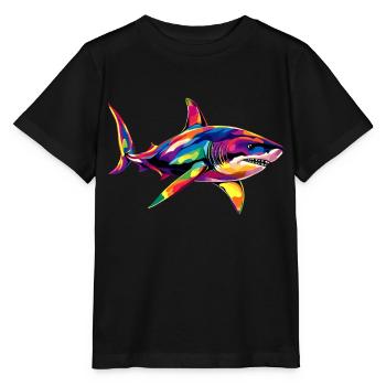 requin requin tigre requin plongeur requins mignons grand requin blanc - T-shirt bio MINI CREATOR Stanley/Stella Enfant - noir - Devant - Mikhail (115cm)