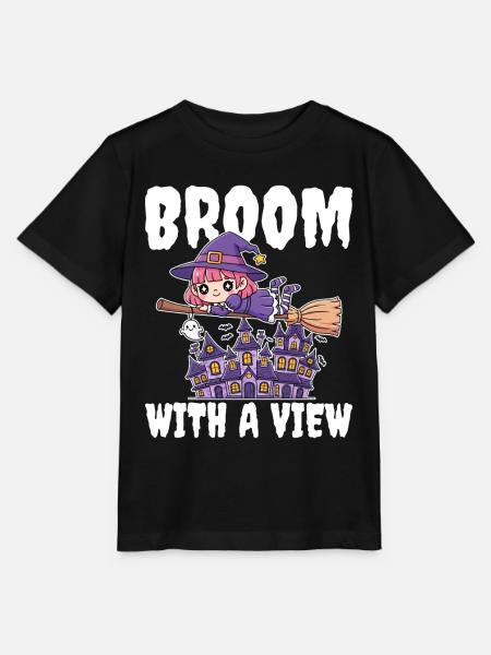 BESEN MIT AUSSICHT - HEXE HALLOWEEN - Stanley/Stella Kinder T-Shirt MINI CREATOR - Schwarz