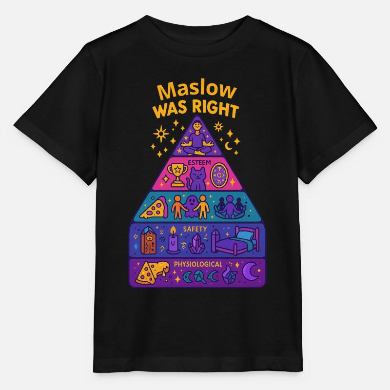 Maslow avait raison - T-shirt bio MINI CREATOR Stanley/Stella Enfant - noir