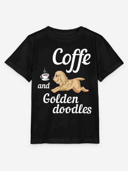 Goldene Kritzeleien Kaffee Illustration - Stanley/Stella Kinder T-Shirt MINI CREATOR - Schwarz