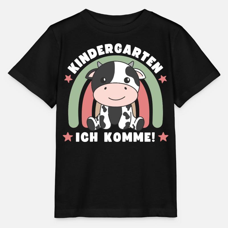 J'arrive à la maternelle ! Vache - T-shirt bio MINI CREATOR Stanley/Stella Enfant - noir