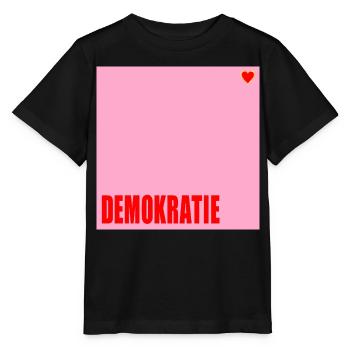 Politik Demokratie Herz - Stanley/Stella Kinder T-Shirt MINI CREATOR  - Schwarz - Vorne - Mikhail (115cm)