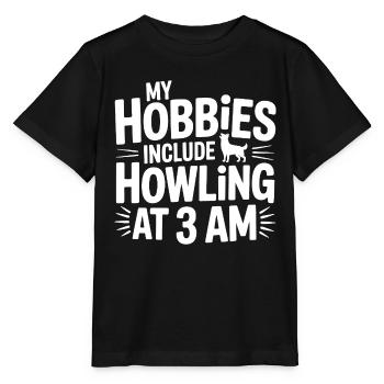 Zu meinen Hobbys gehört das Heulen von Huskys - Stanley/Stella Kinder T-Shirt MINI CREATOR  - Schwarz - Vorne - Mikhail (115cm)