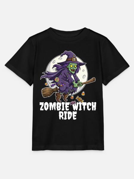 ZOMBIE WITCH RIDE - ZOMBIE HALLOWEEN - Stanley/Stella MINI CREATOR Kids’ T-Shirt - black
