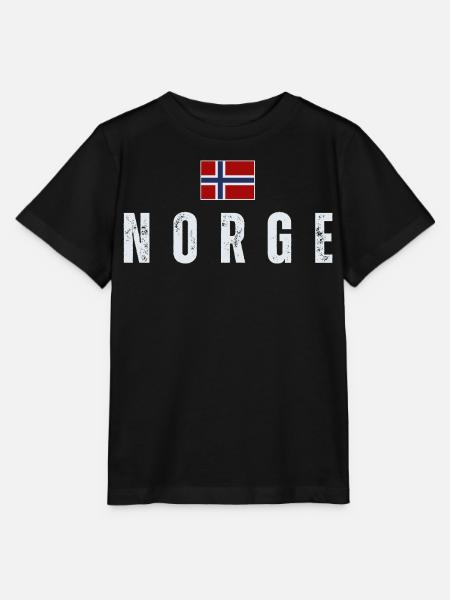 Norwegische Patriotenflagge - Stanley/Stella Kinder T-Shirt MINI CREATOR - Schwarz