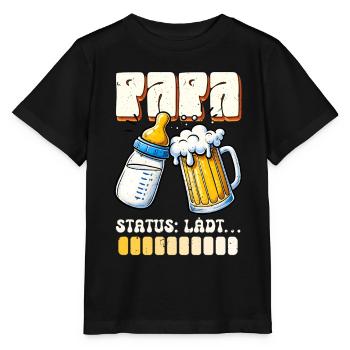 Expectant father DAD STATUS LOADING Funny - Stanley/Stella MINI CREATOR Kids’ T-Shirt - black - Front - Mikhail (115cm)