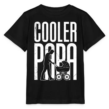 Werdender Papa COOLER PAPA Lustiges - Stanley/Stella Kinder T-Shirt MINI CREATOR  - Schwarz - Vorne - Mikhail (115cm)