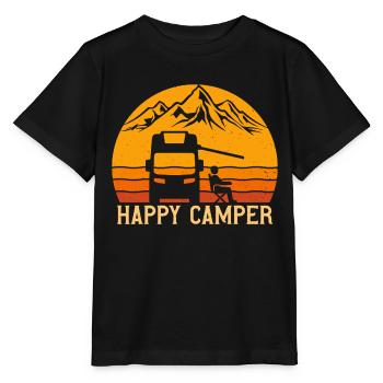 Happy Camper Camper Camping - T-shirt bio MINI CREATOR Stanley/Stella Enfant - noir - Devant - Mikhail (115cm)