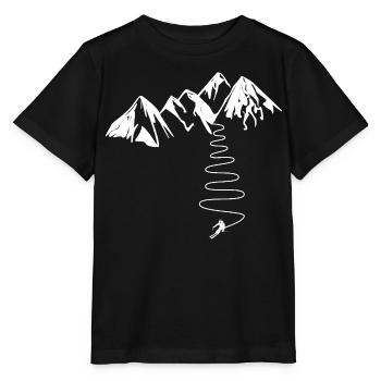 Gift for high mountain skiers in the Alps Pyrenees - Stanley/Stella MINI CREATOR Kids’ T-Shirt - black - Front - Mikhail (115cm)