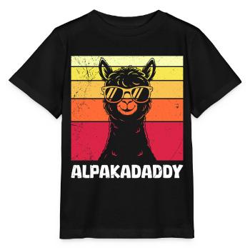 Expectant Father ALPAKAPAPA Retro Funny - Stanley/Stella MINI CREATOR Kids’ T-Shirt - black - Front - Mikhail (115cm)