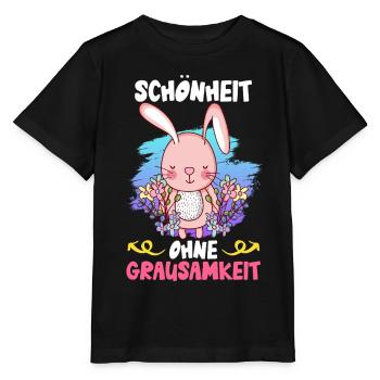 Tierwohl SCHÖNHEIT OHNE GRAUSAMKEIT LUSTIG - Stanley/Stella Kinder T-Shirt MINI CREATOR  - Schwarz - Vorne - Mikhail (115cm)