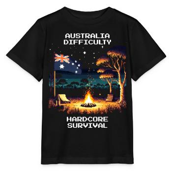 Australien: Hardcore-Survival | Outback - Stanley/Stella Kinder T-Shirt MINI CREATOR  - Schwarz - Vorne - Mikhail (115cm)